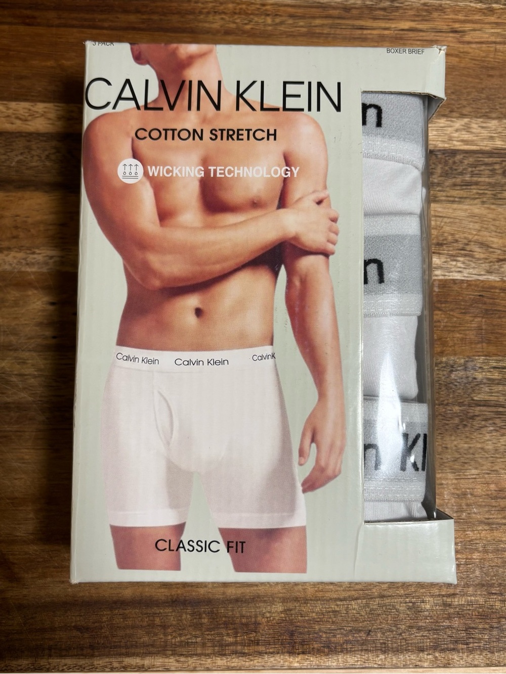 Calvin Klein Cotton Stretch White 3 pack Boxer Briefs - Classic Fit - Sz M NWT